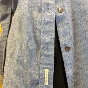 Calvin Klein Denim Blue Shirt with Brown Accents